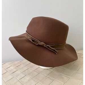 Olive & Pique Pecan Brown Wide Brim Fedora Boho Hat for Women